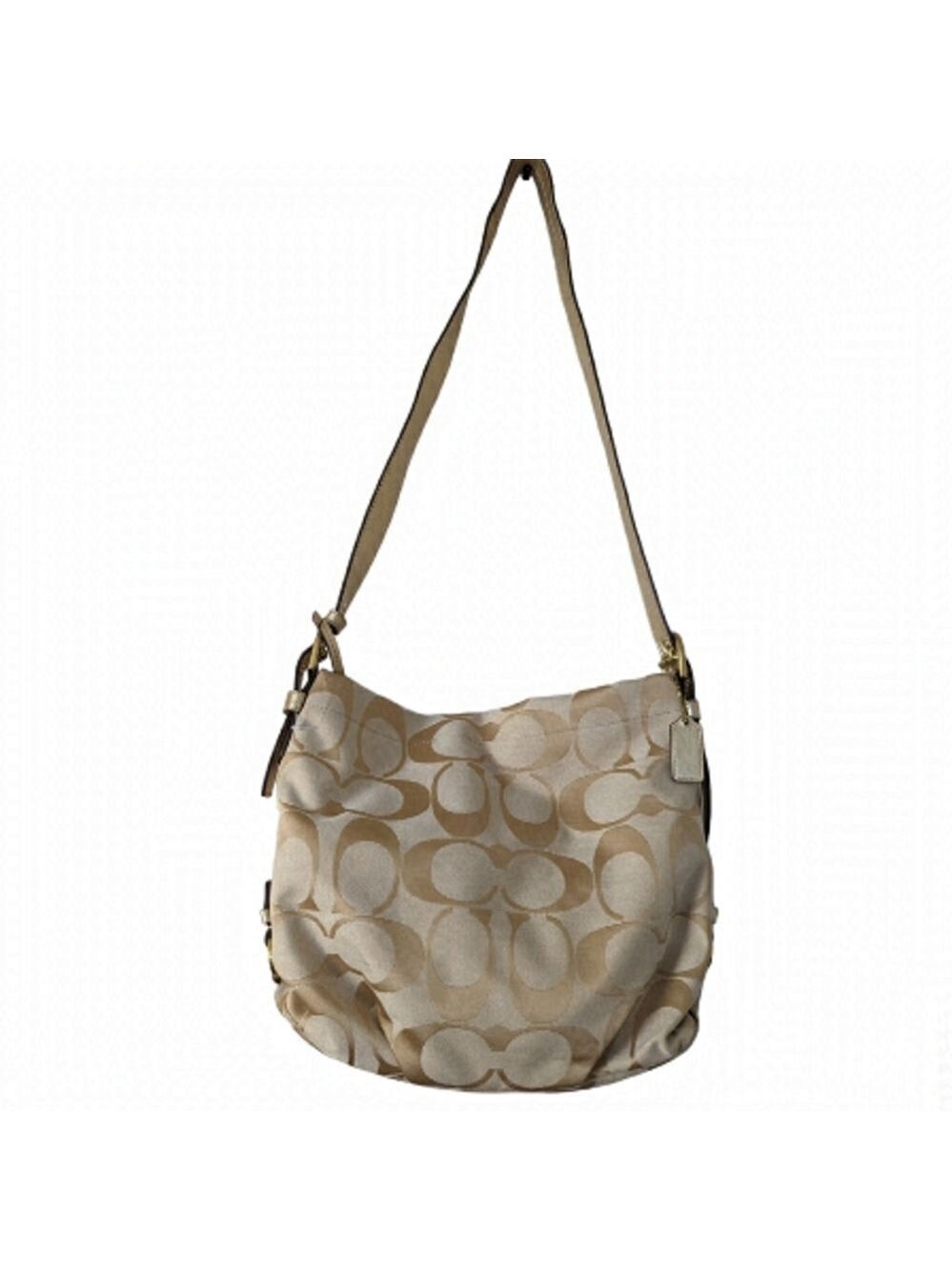 Coach F15067 Soho Signature Crossbody Shoulder Bag Khaki Gold